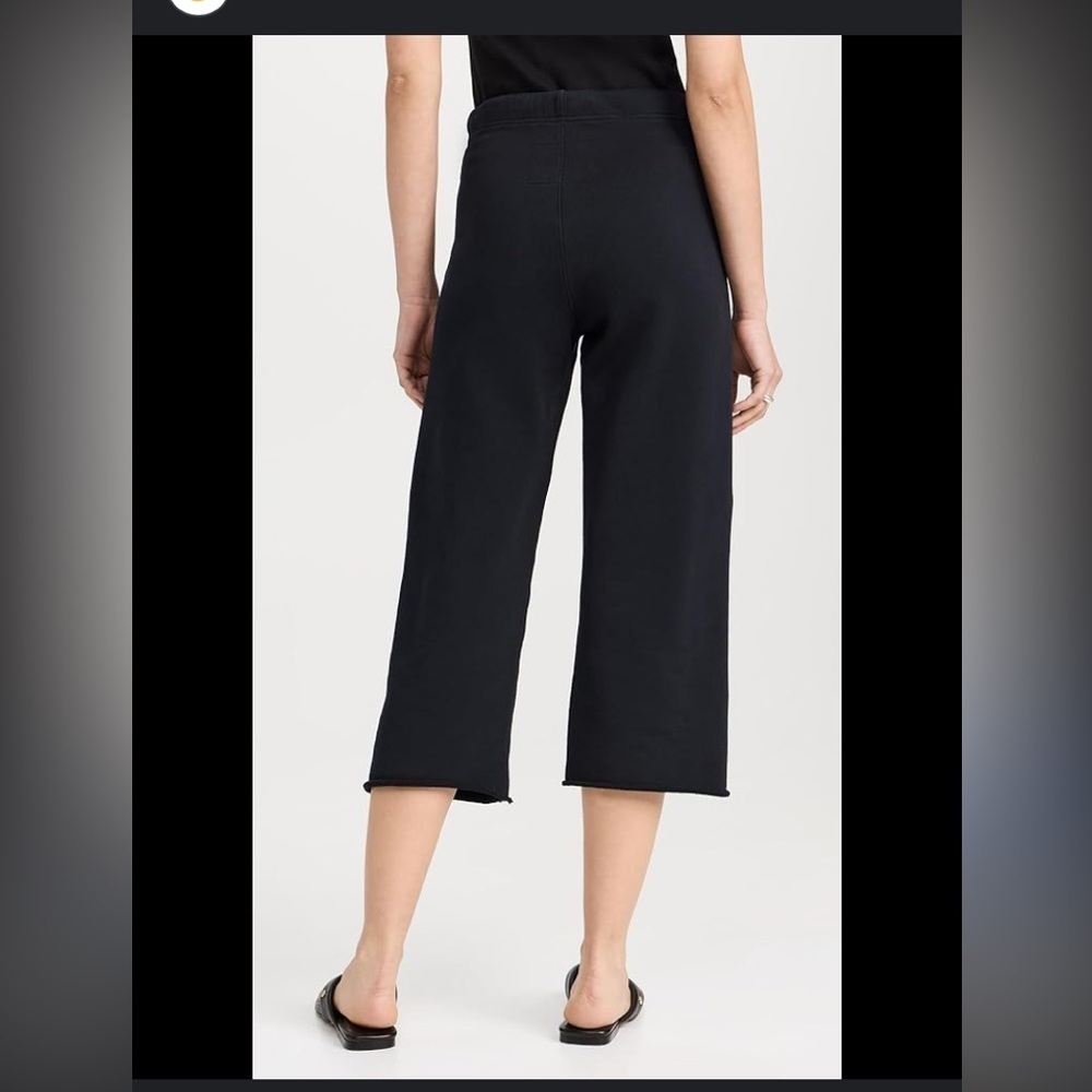 Frank & Eileen Crop Wide Leg Sweatpants black elastic fall casual tee lab $168